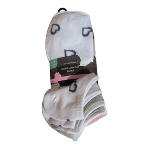 Collections 10 Pack Of Floral/ Hearts Low Cut Socks